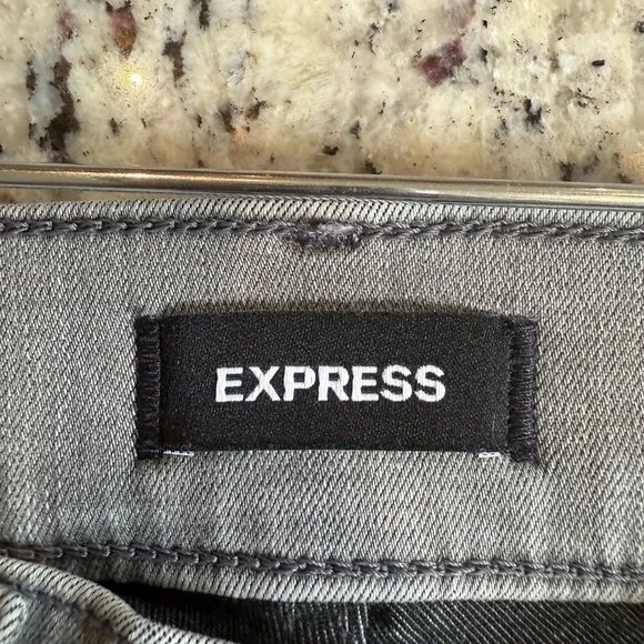 Express Light Gray High Rise Bootcut Women's Jeans - Picture 3 of 4